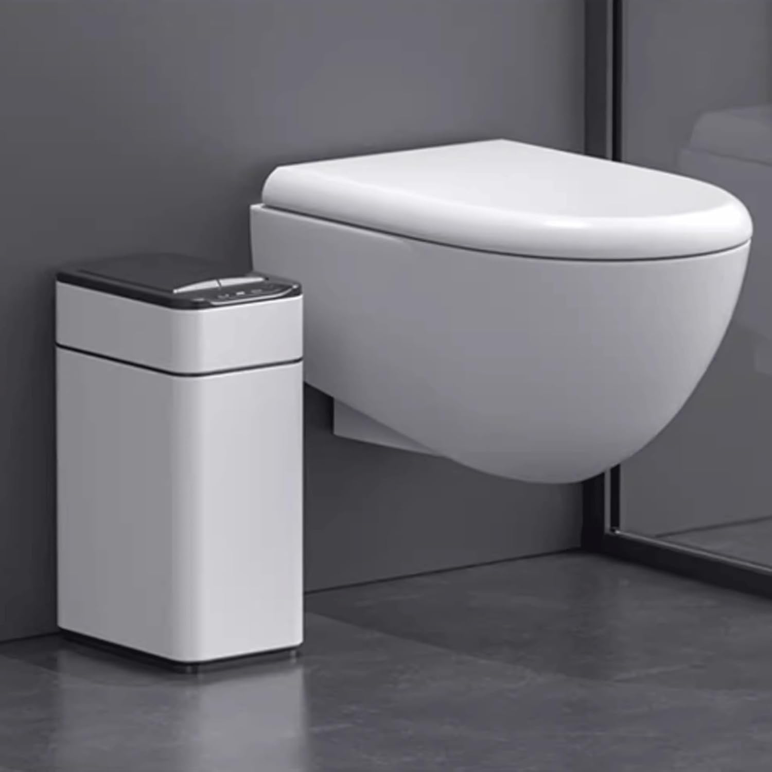 Lixeira Lata de lixo com sensor inteligente, doméstica com tampa, banheiro, cozinha, sala de estar, escritório, embalagem automática, latas de lixo de grande capacidade Lixeira(Silver,15L)