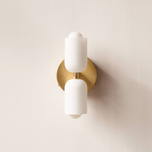 Arandela de Parede Dupla Minimalista Crema