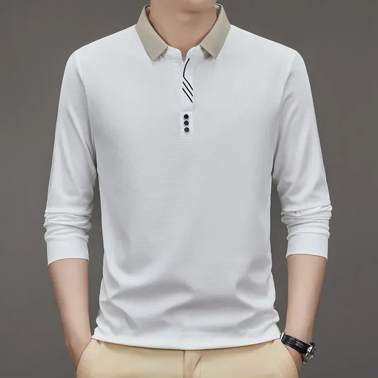 Camisa Polo Comprida Minimalista & Gola Sofisticada